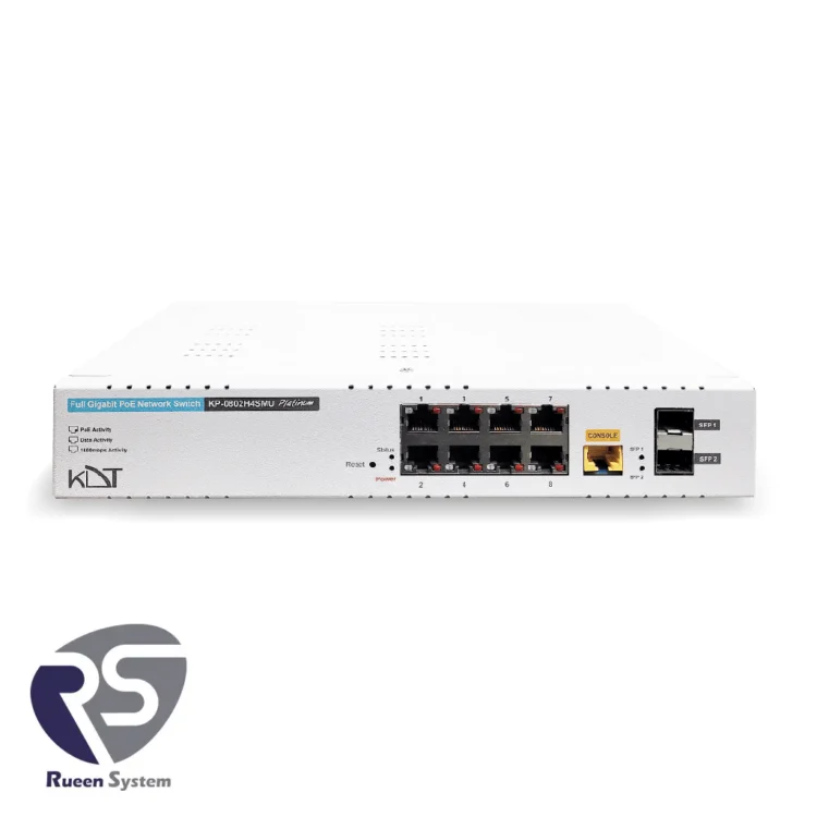 سوئیچ شبکه PoE کی دی تی مدل KP-0802H4SMU
