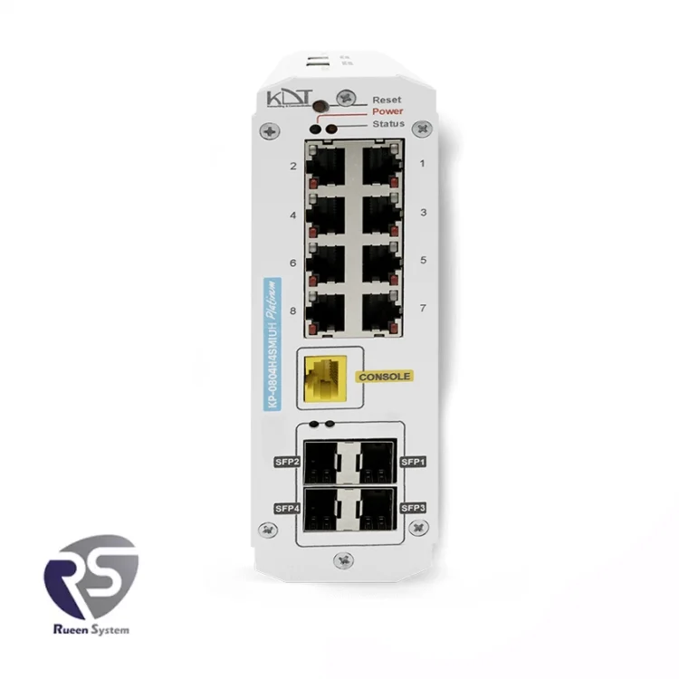 سوئیچ شبکه صنعتی POE کی دی تی مدل KP-0804H4SMIUH
